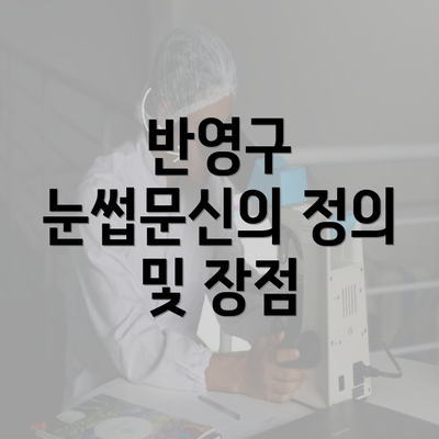 반영구 눈썹문신의 정의 및 장점