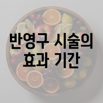 반영구 시술의 효과 기간