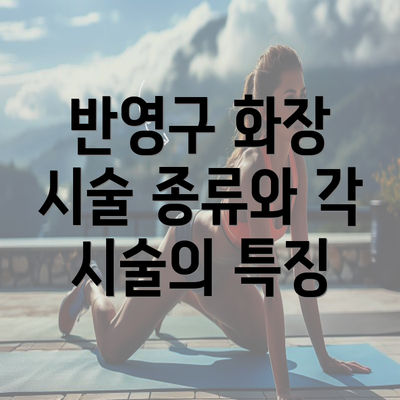 반영구 화장 시술 종류와 각 시술의 특징