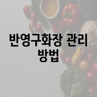 반영구화장 관리 방법