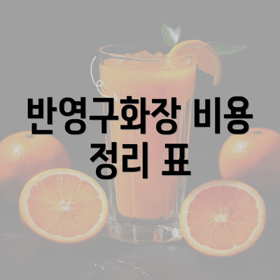 반영구화장 비용 정리 표