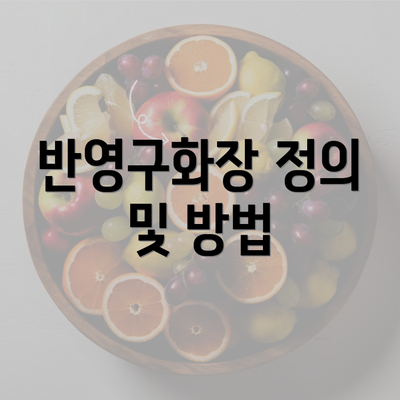 반영구화장 정의 및 방법