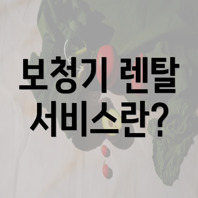 보청기 렌탈 서비스란?