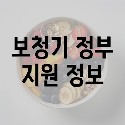 보청기 정부 지원 정보