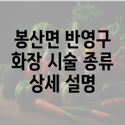 봉산면 반영구 화장 시술 종류 상세 설명