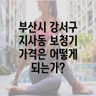 부산시 강서구 지사동 보청기 가격은 어떻게 되는가?