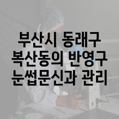 부산시 동래구 복산동의 반영구 눈썹문신과 관리