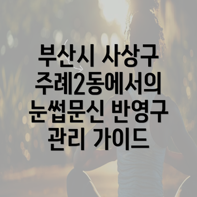 부산시 사상구 주례2동에서의 눈썹문신 반영구 관리 가이드