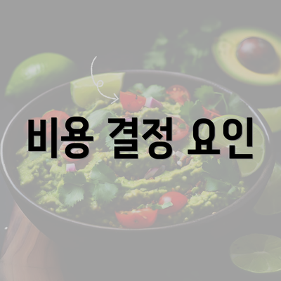 비용 결정 요인