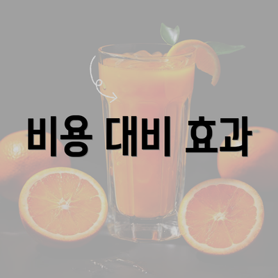 비용 대비 효과