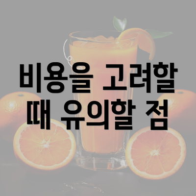 비용을 고려할 때 유의할 점