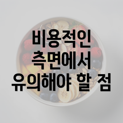 비용적인 측면에서 유의해야 할 점