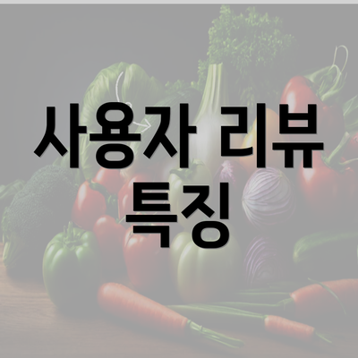 사용자 리뷰 특징