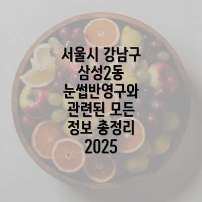 서울시 강남구 삼성2동 눈썹반영구와 관련된 모든 정보 총정리 2025