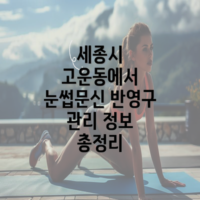 세종시 고운동에서 눈썹문신 반영구 관리 정보 총정리