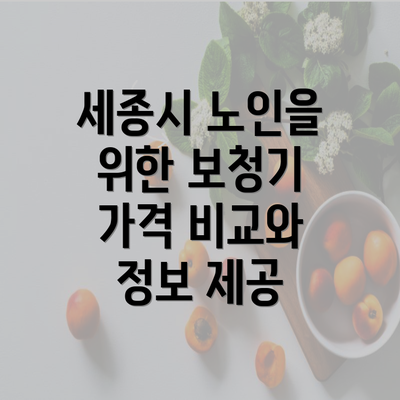 세종시 노인을 위한 보청기 가격 비교와 정보 제공