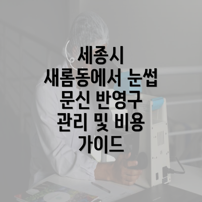 세종시 새롬동에서 눈썹 문신 반영구 관리 및 비용 가이드