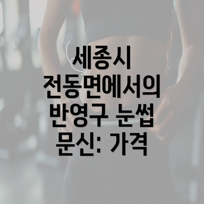 세종시 전동면에서의 반영구 눈썹 문신: 가격