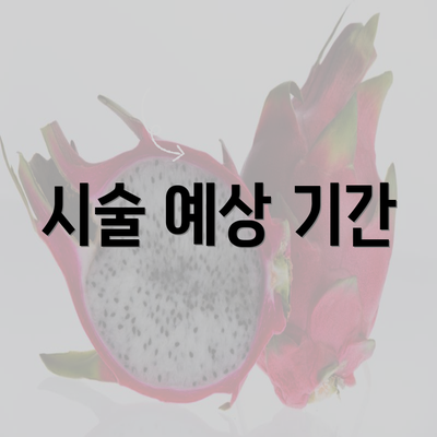 시술 예상 기간