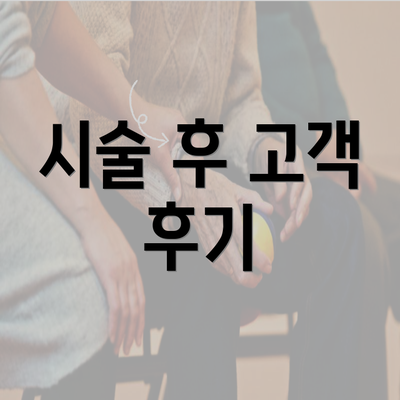 시술 후 고객 후기