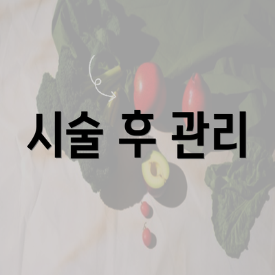 시술 후 관리