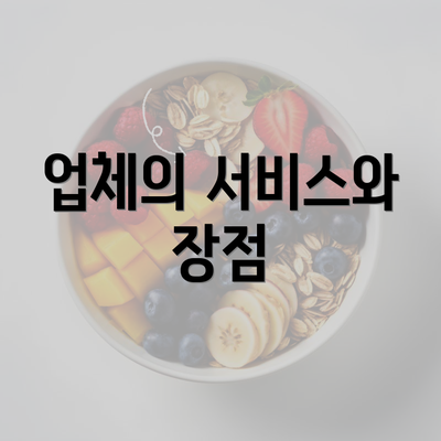 업체의 서비스와 장점