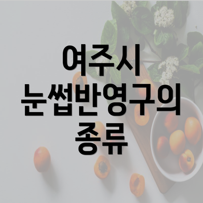 여주시 눈썹반영구의 종류