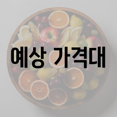 예상 가격대