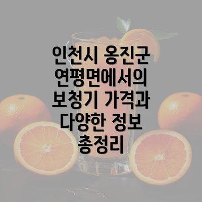 인천시 옹진군 연평면에서의 보청기 가격과 다양한 정보 총정리