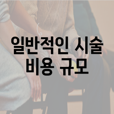 일반적인 시술 비용 규모