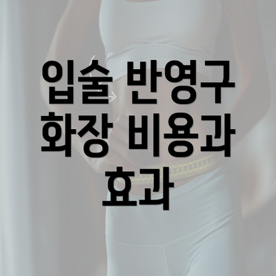 입술 반영구 화장 비용과 효과