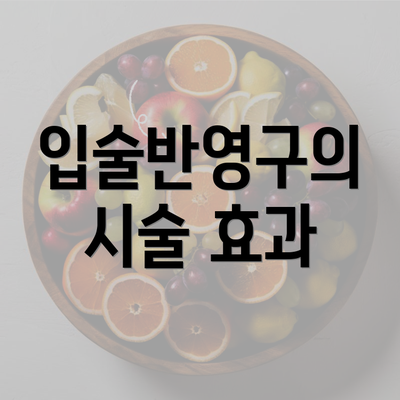 입술반영구의 시술 효과