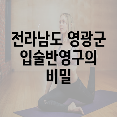 전라남도 영광군 입술반영구의 비밀