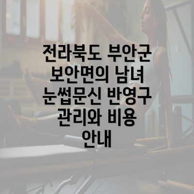 전라북도 부안군 보안면의 남녀 눈썹문신 반영구 관리와 비용 안내