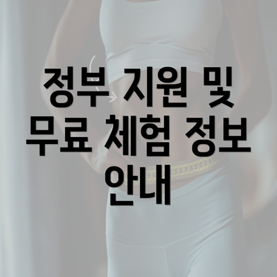 정부 지원 및 무료 체험 정보 안내