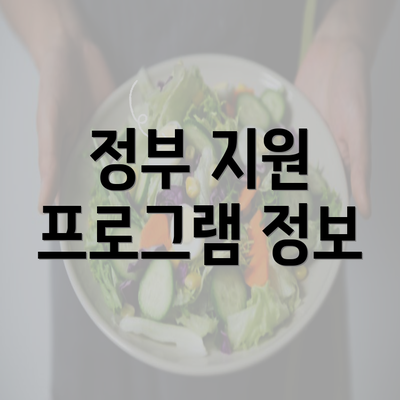 정부 지원 프로그램 정보