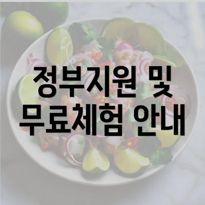 정부지원 및 무료체험 안내