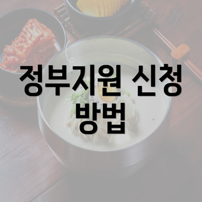 정부지원 신청 방법