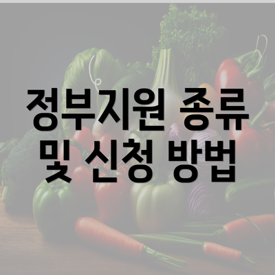 정부지원 종류 및 신청 방법