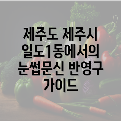 제주도 제주시 일도1동에서의 눈썹문신 반영구 가이드