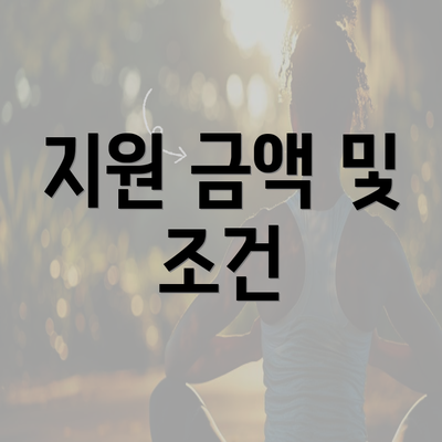 지원 금액 및 조건