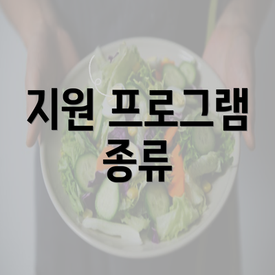 지원 프로그램 종류