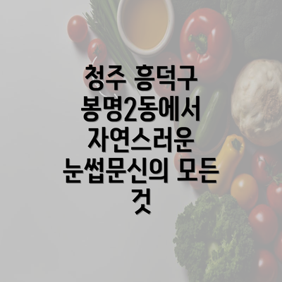 청주 흥덕구 봉명2동에서 자연스러운 눈썹문신의 모든 것