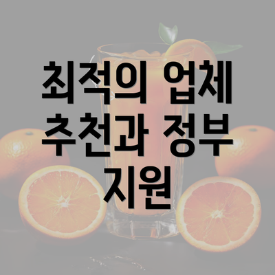 최적의 업체 추천과 정부 지원