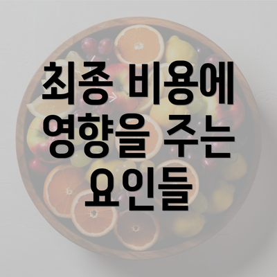 최종 비용에 영향을 주는 요인들