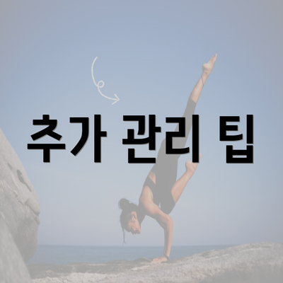 추가 관리 팁