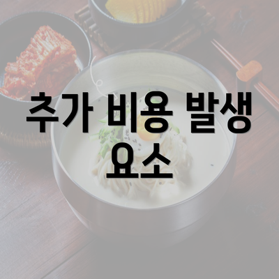 추가 비용 발생 요소