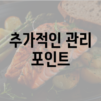 추가적인 관리 포인트