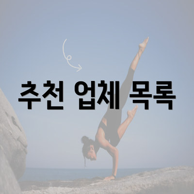 추천 업체 목록