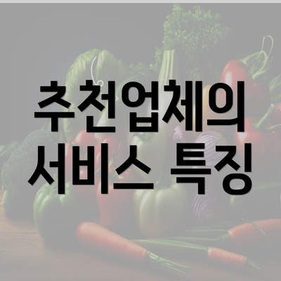 추천업체의 서비스 특징